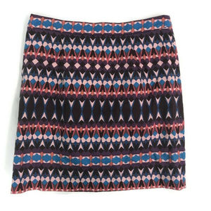 J. Crew Multicolored Geometric Print Mini Skirt